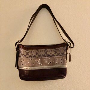 Coach Handbag (Purple Leather/Suede/Logo)